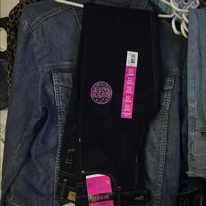 No Boundaries Black Jeans with Pink Details